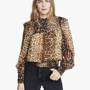 Free People Animal Print Roma Top XL